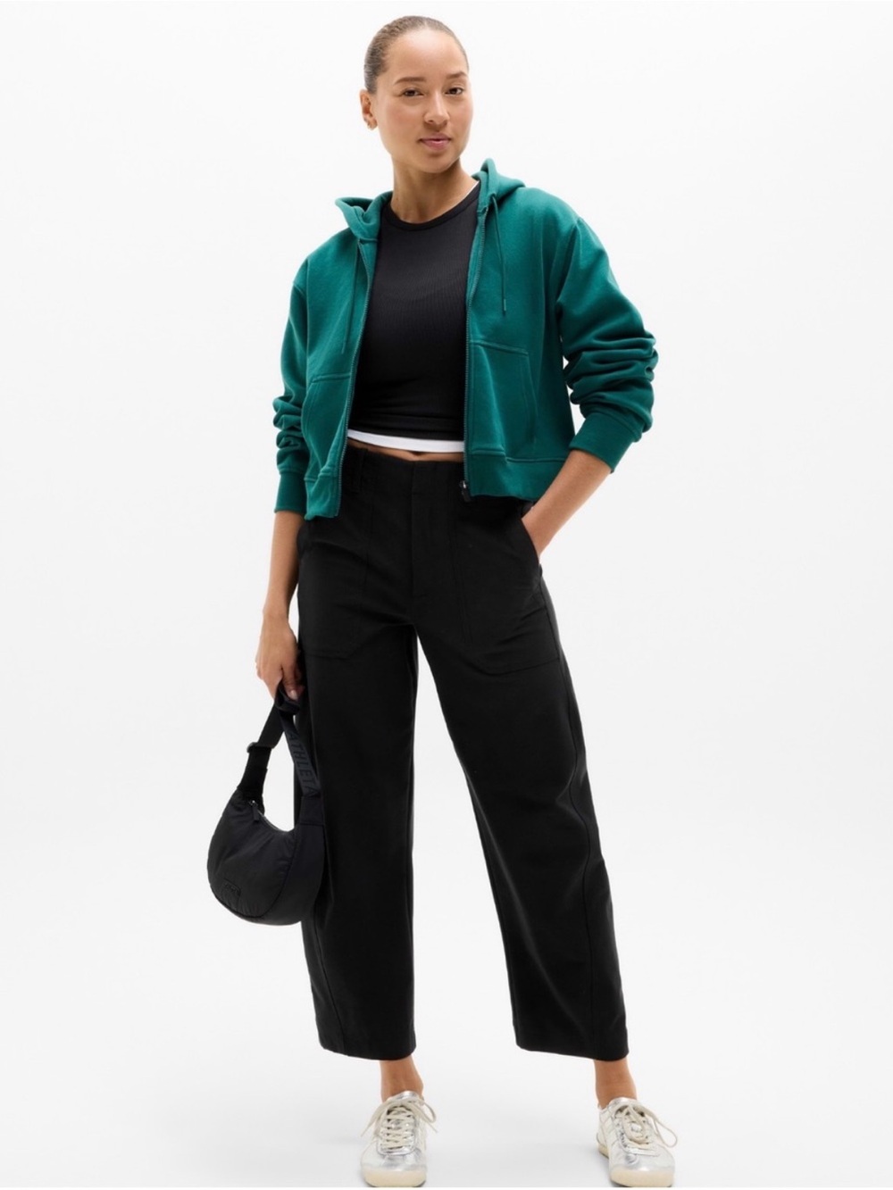 Athleta Skyline Utility Barrel Black Pant Size 8